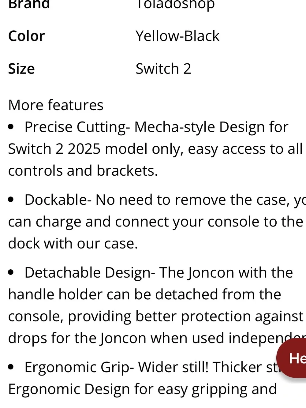Dockable Switch 2 Grip Case 3pc. Set Military Protection Yellow/Black